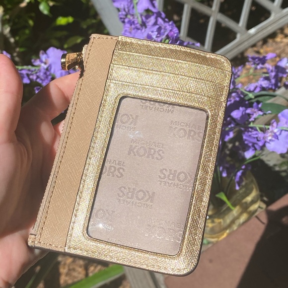 Michael Kors Gold & Tan KeyPouch Cardholder Wallet - Picture 4 of 16